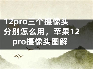 12pro三個攝像頭分別怎么用，蘋果12pro攝像頭圖解