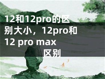 12和12pro的區(qū)別大小，12pro和12 pro max區(qū)別