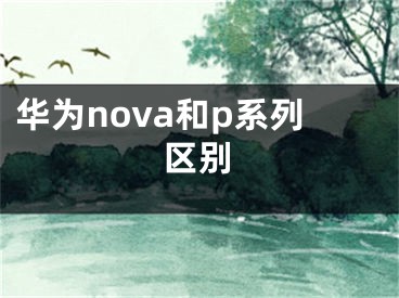 華為nova和p系列區(qū)別