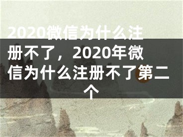 2020微信為什么注冊(cè)不了，2020年微信為什么注冊(cè)不了第二個(gè)