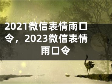 2021微信表情雨口令，2023微信表情雨口令