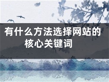 有什么方法選擇網(wǎng)站的核心關(guān)鍵詞 