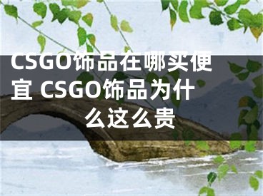 CSGO飾品在哪買便宜 CSGO飾品為什么這么貴