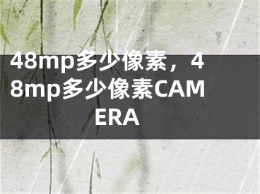 48mp多少像素，48mp多少像素CAMERA