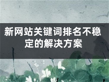 新網站關鍵詞排名不穩(wěn)定的解決方案