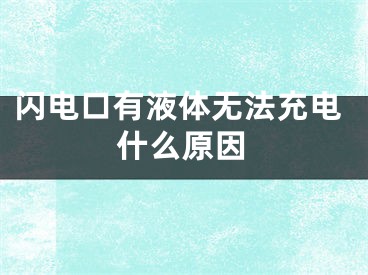 閃電口有液體無法充電什么原因