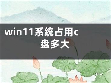 win11系統(tǒng)占用c盤多大