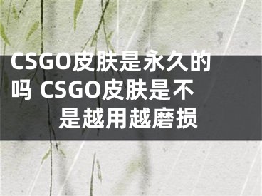 CSGO皮膚是永久的嗎 CSGO皮膚是不是越用越磨損