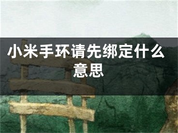 小米手環(huán)請(qǐng)先綁定什么意思