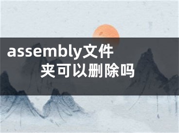 assembly文件夾可以刪除嗎