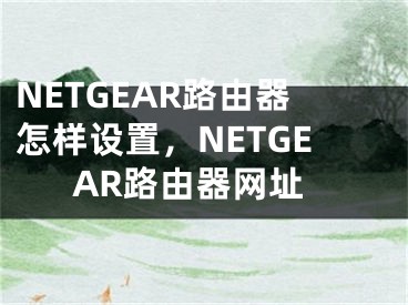 NETGEAR路由器怎樣設(shè)置，NETGEAR路由器網(wǎng)址