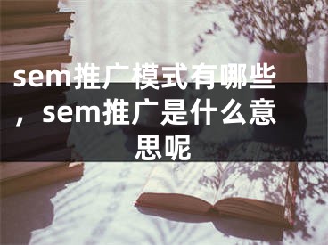 sem推廣模式有哪些，sem推廣是什么意思呢