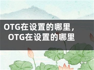 OTG在設(shè)置的哪里，OTG在設(shè)置的哪里