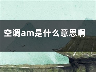 空調(diào)am是什么意思啊