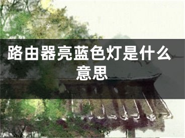 路由器亮藍色燈是什么意思