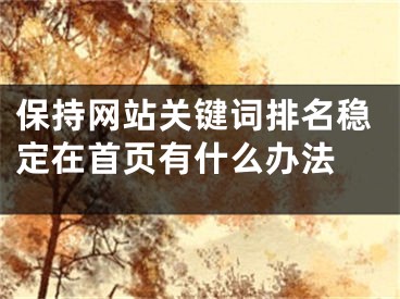 保持網(wǎng)站關(guān)鍵詞排名穩(wěn)定在首頁(yè)有什么辦法 