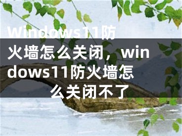 Windows11防火墻怎么關(guān)閉，windows11防火墻怎么關(guān)閉不了