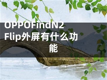 OPPOFindN2Flip外屏有什么功能