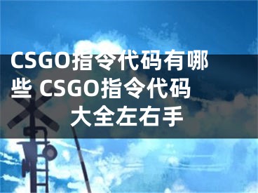 CSGO指令代碼有哪些 CSGO指令代碼大全左右手