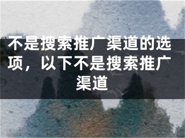 不是搜索推廣渠道的選項(xiàng)，以下不是搜索推廣渠道