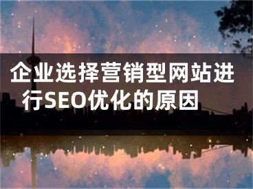 企業(yè)選擇營銷型網(wǎng)站進行SEO優(yōu)化的原因