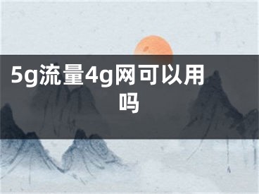 5g流量4g網(wǎng)可以用嗎