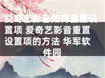 愛(ài)奇藝影音如何重置設(shè)置項(xiàng) 愛(ài)奇藝影音重置設(shè)置項(xiàng)的方法 華軍軟件園