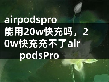 airpodspro能用20w快充嗎，20w快充充不了airpodsPro