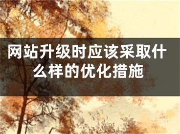 網(wǎng)站升級(jí)時(shí)應(yīng)該采取什么樣的優(yōu)化措施