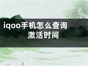 iqoo手機(jī)怎么查詢激活時(shí)間