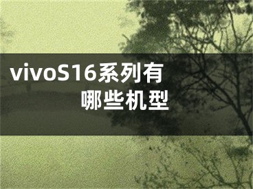 vivoS16系列有哪些機(jī)型