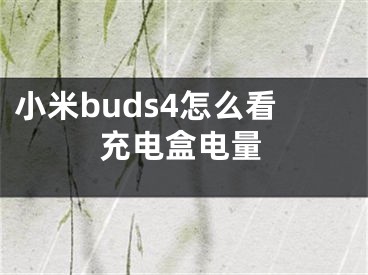 小米buds4怎么看充電盒電量