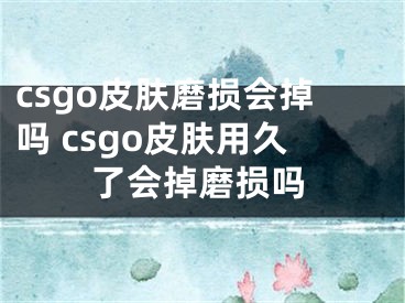 csgo皮膚磨損會掉嗎 csgo皮膚用久了會掉磨損嗎