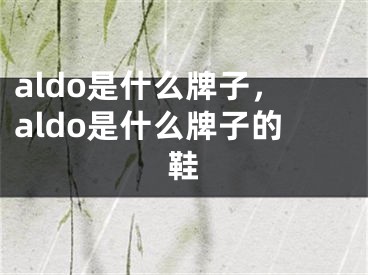 aldo是什么牌子，aldo是什么牌子的鞋