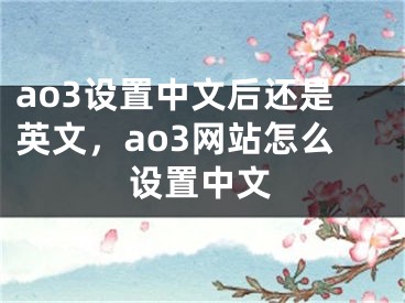 ao3設(shè)置中文后還是英文，ao3網(wǎng)站怎么設(shè)置中文