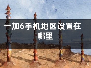 一加6手機地區(qū)設(shè)置在哪里