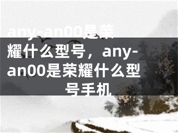 any-an00是榮耀什么型號，any-an00是榮耀什么型號手機(jī)