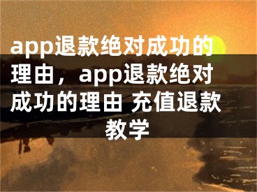 app退款絕對成功的理由，app退款絕對成功的理由 充值退款教學