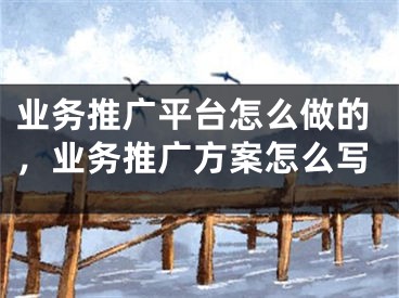 業(yè)務(wù)推廣平臺怎么做的，業(yè)務(wù)推廣方案怎么寫