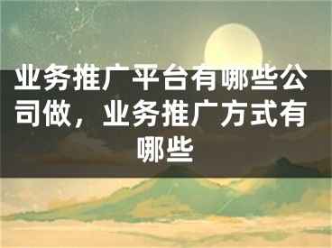 業(yè)務(wù)推廣平臺(tái)有哪些公司做，業(yè)務(wù)推廣方式有哪些