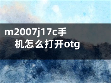 m2007j17c手機(jī)怎么打開otg