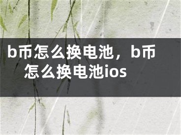 b幣怎么換電池，b幣怎么換電池ios