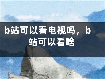 b站可以看電視嗎，b站可以看啥