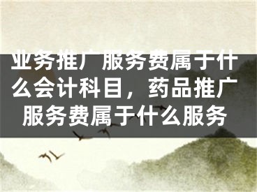 業(yè)務(wù)推廣服務(wù)費屬于什么會計科目，藥品推廣服務(wù)費屬于什么服務(wù)