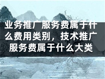 業(yè)務推廣服務費屬于什么費用類別，技術(shù)推廣服務費屬于什么大類