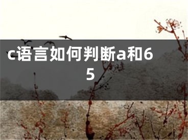 c語言如何判斷a和65