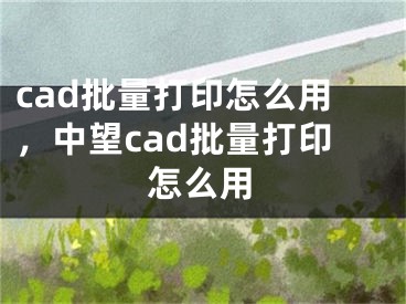 cad批量打印怎么用，中望cad批量打印怎么用