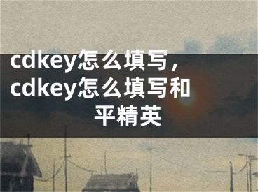 cdkey怎么填寫，cdkey怎么填寫和平精英