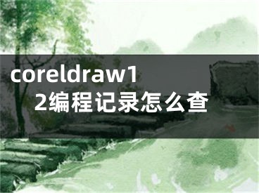 coreldraw12編程記錄怎么查