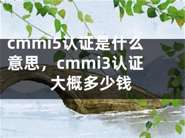 cmmi5認(rèn)證是什么意思，cmmi3認(rèn)證大概多少錢